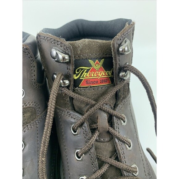 Thorogood Steel Toe 804-4278 Work Boots 6" Brown Leather Lace Up Mens 11 Wide - Picture 8 of 16